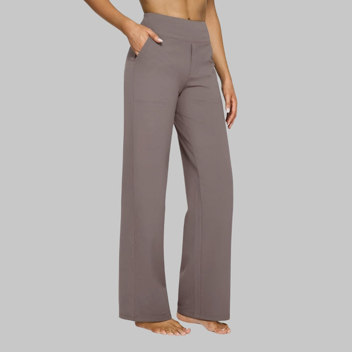 Stretch Work Pants for Women - High Waist Pull On Trousers
