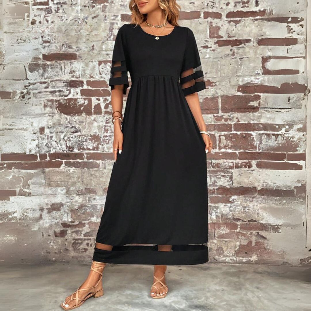 Midi Dress with Empire Waist and Tummy Smoothing Fit