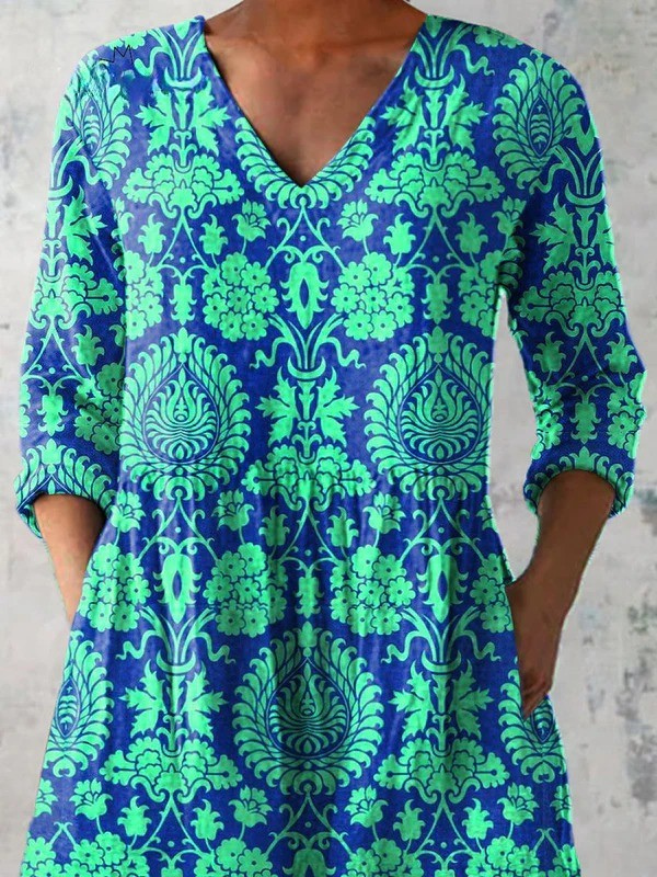 Long V-Neck Blouse for Women - Lightweight Tunic Top