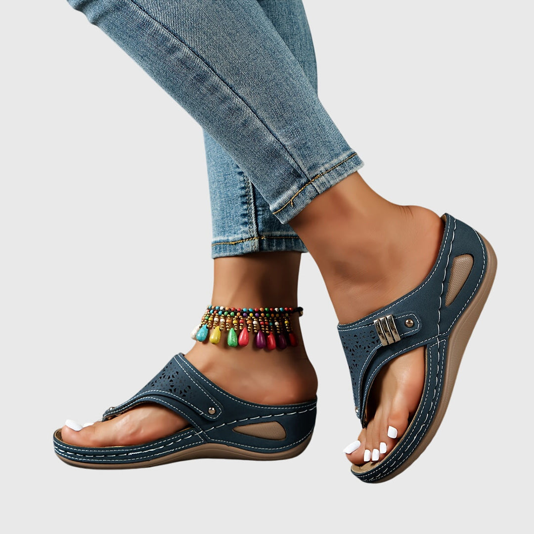 Striped Comfort Sandals for Women - Casual Slide Sandals