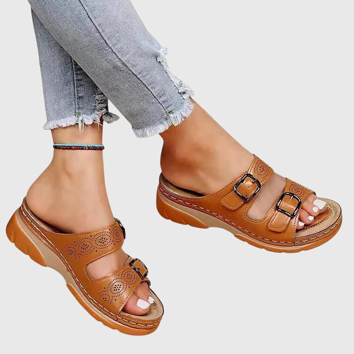 Orthopedic Leather Sandals with Arch Support for Women