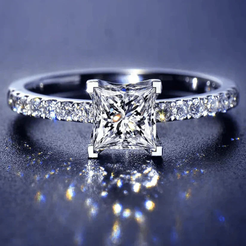 White Gold Ring - Elegant Statement Band for Women