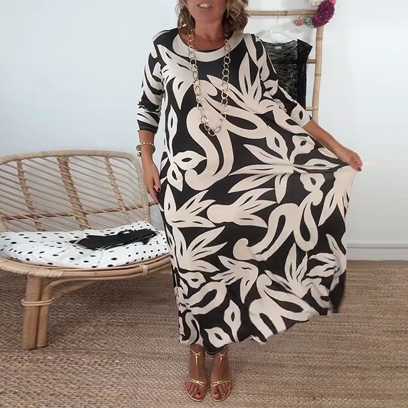 Abstract Print Dress for Women - Timeless Elegant Style