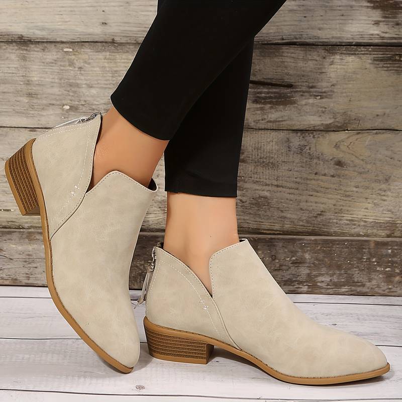 Low Heel Slip-On Boots for Women | Casual Ankle Booties
