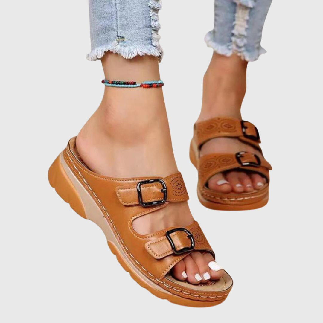 Orthopedic Leather Sandals with Arch Support for Women