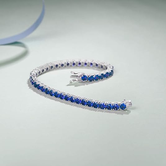 Sapphire Tennis Bracelet in White Gold | Classic Gemstone Jewelry