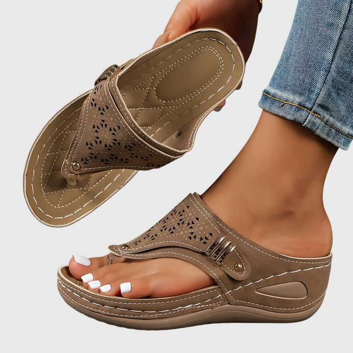 Striped Comfort Sandals for Women - Casual Slide Sandals