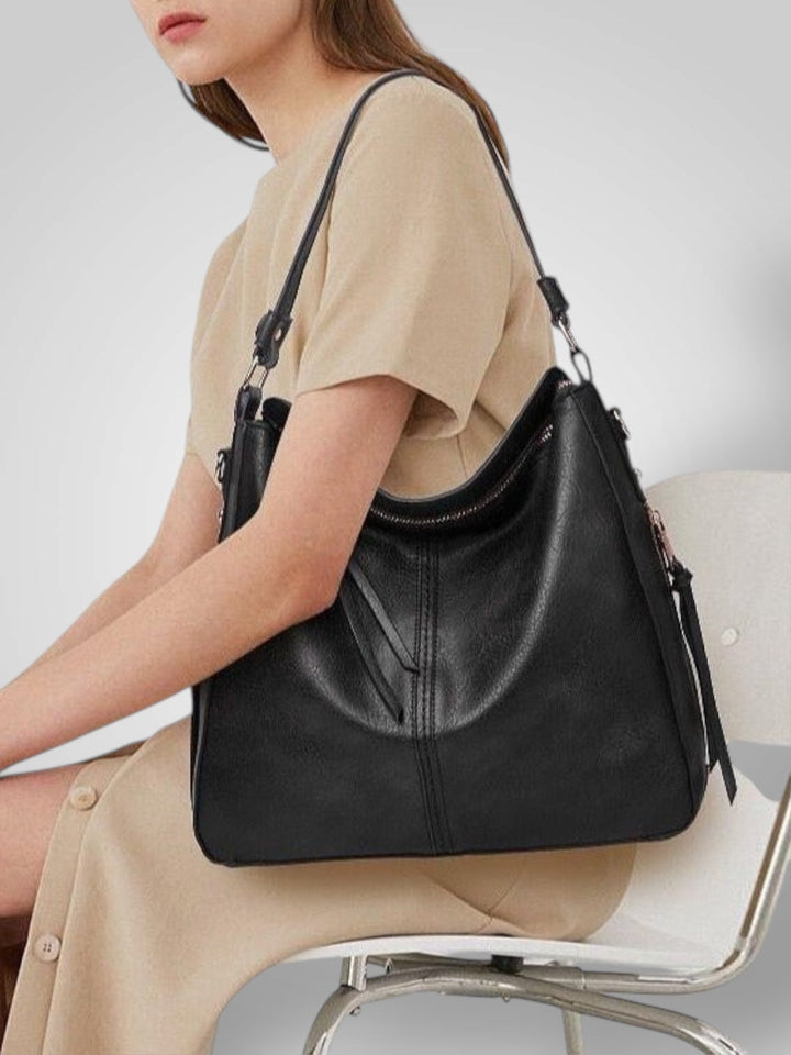 Leather Tote Bag for Women with Multiple Pockets