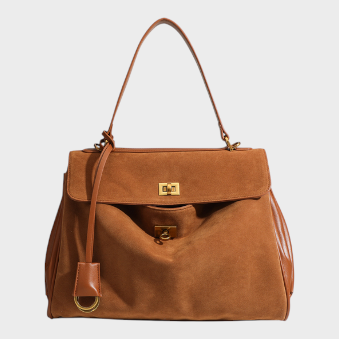 Leather Handbag Women - Minimalist Soft Genuine Leather Shoulder Bag