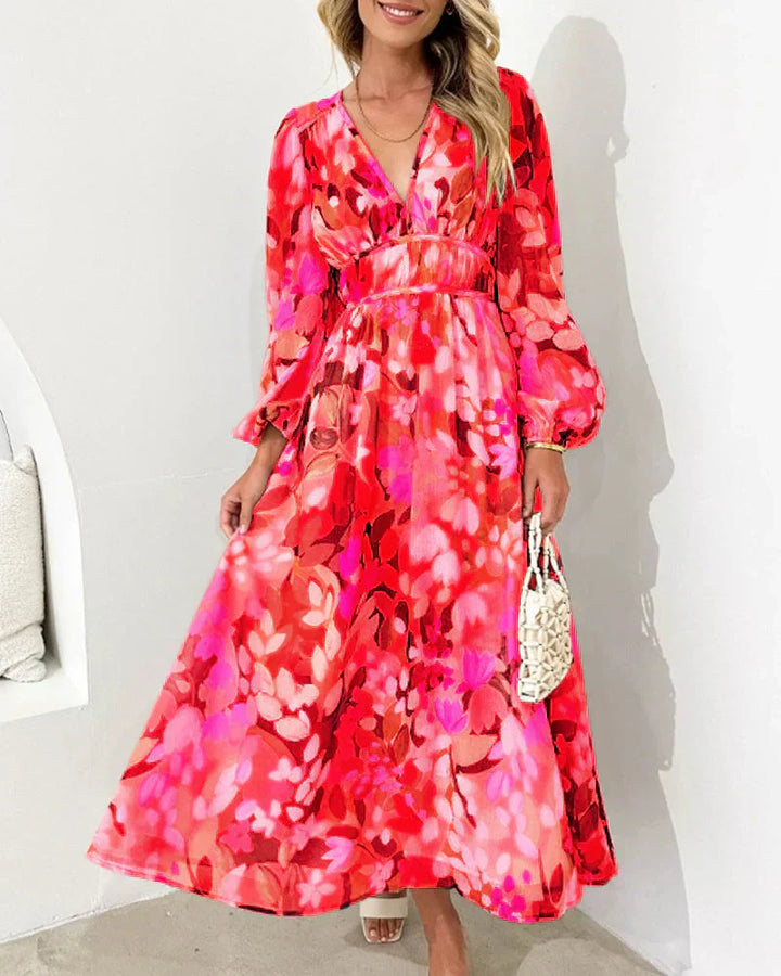 Pink Maxi Dress - Bohemian Flowy Dress for Women