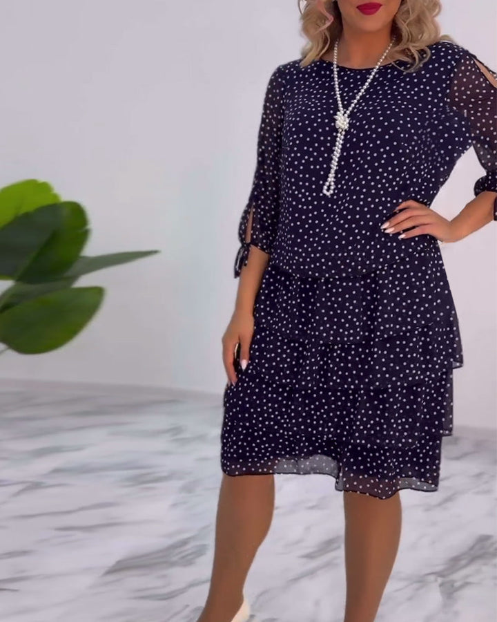 Polka Dot Layered Dress for Women - Timeless A-Line Style