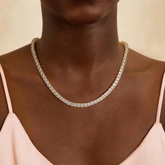 Tennis Necklace Gold | Classic Delicate Chain Necklace