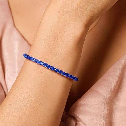 Sapphire Tennis Bracelet in White Gold | Classic Gemstone Jewelry