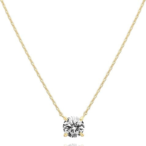 Crystal Pendant Necklace Gold | Elegant Everyday Jewelry