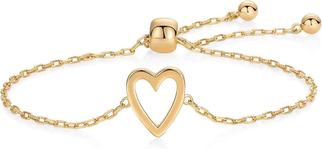 Gold Heart Charm Bracelet | Delicate Layering Jewelry