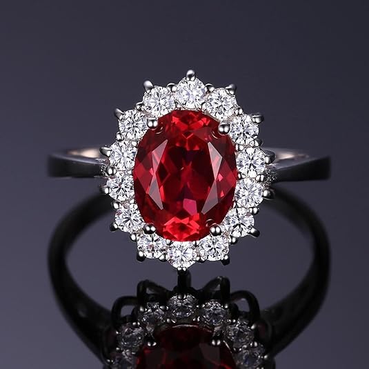 Ruby Halo Ring in White Gold | Classic Engagement Ring