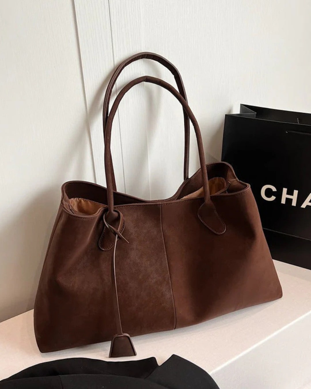 Tote Bag for Work and Travel - Soft Faux Leather Shoulder Bag