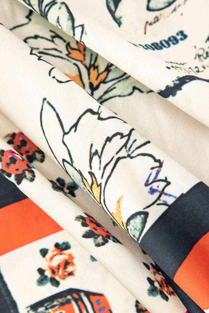 High Waisted Floral Trousers | Straight Leg Pants for Women
