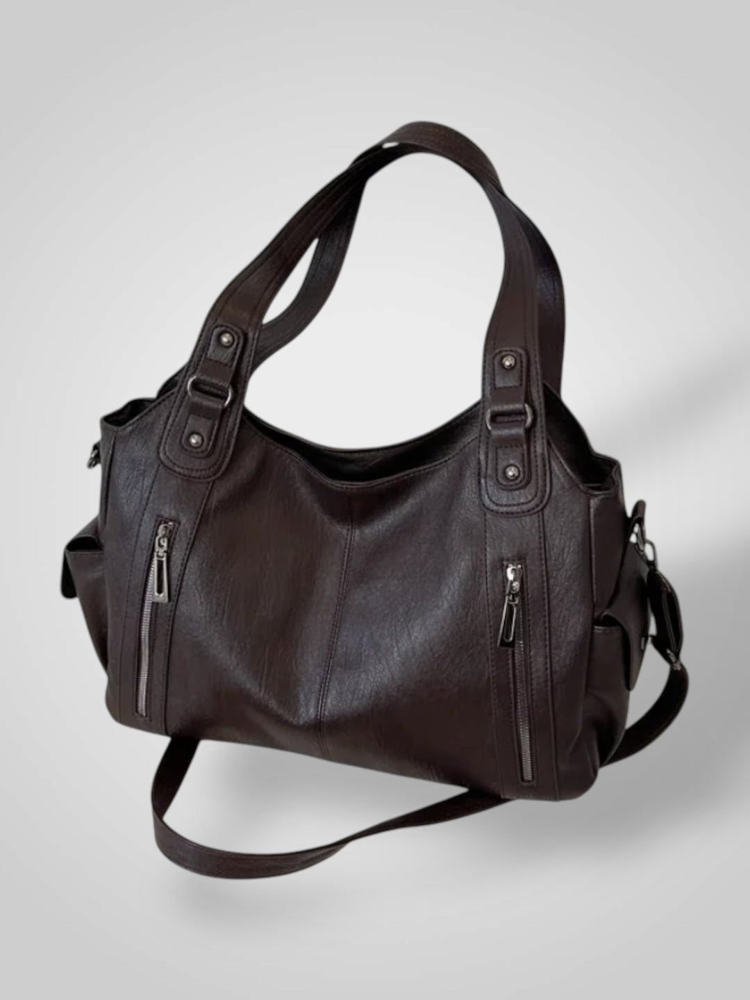 Vegan Leather Shoulder Bag - Spacious Everyday Handbag