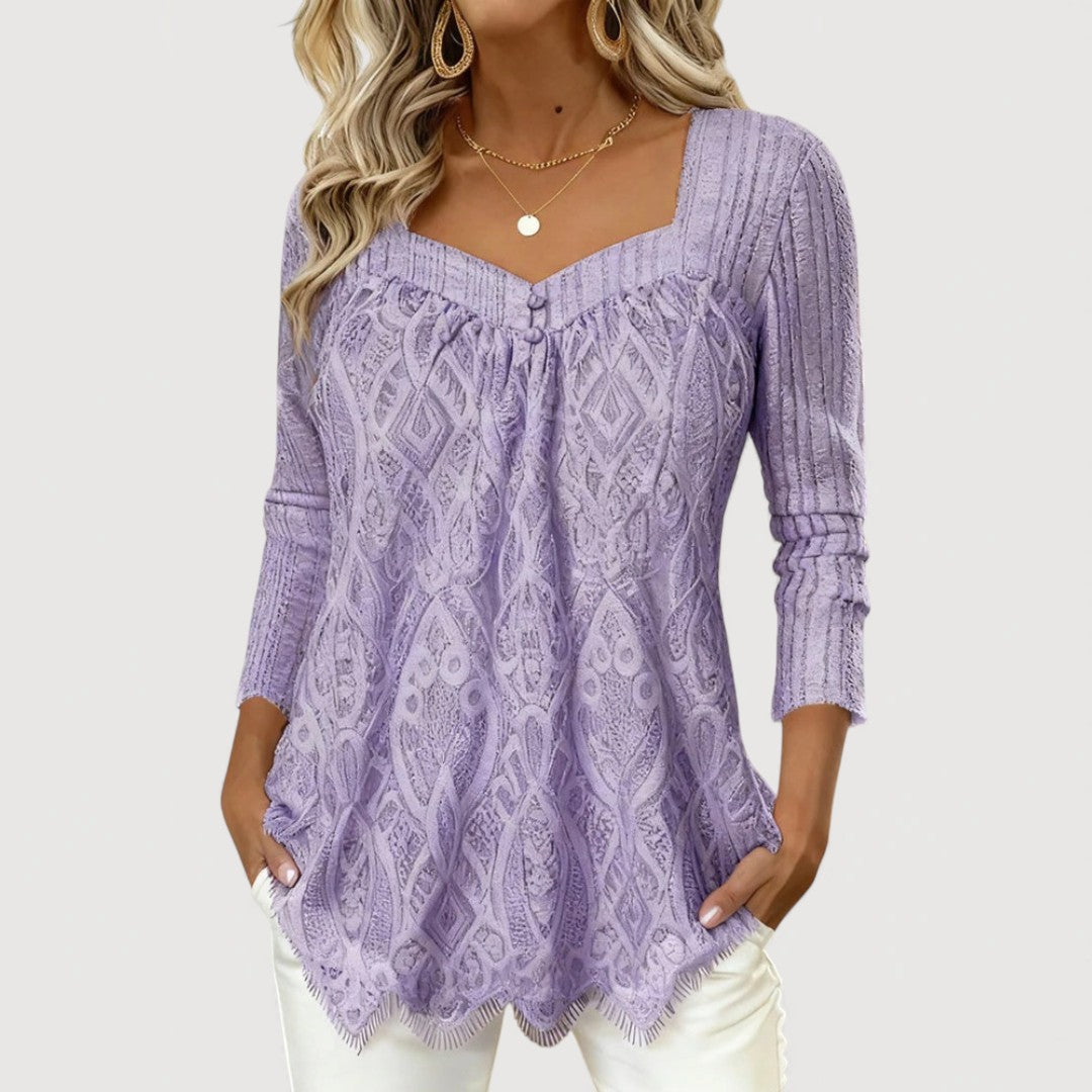Lace Detail Top - Elegant Feminine Blouse for Everyday Wear