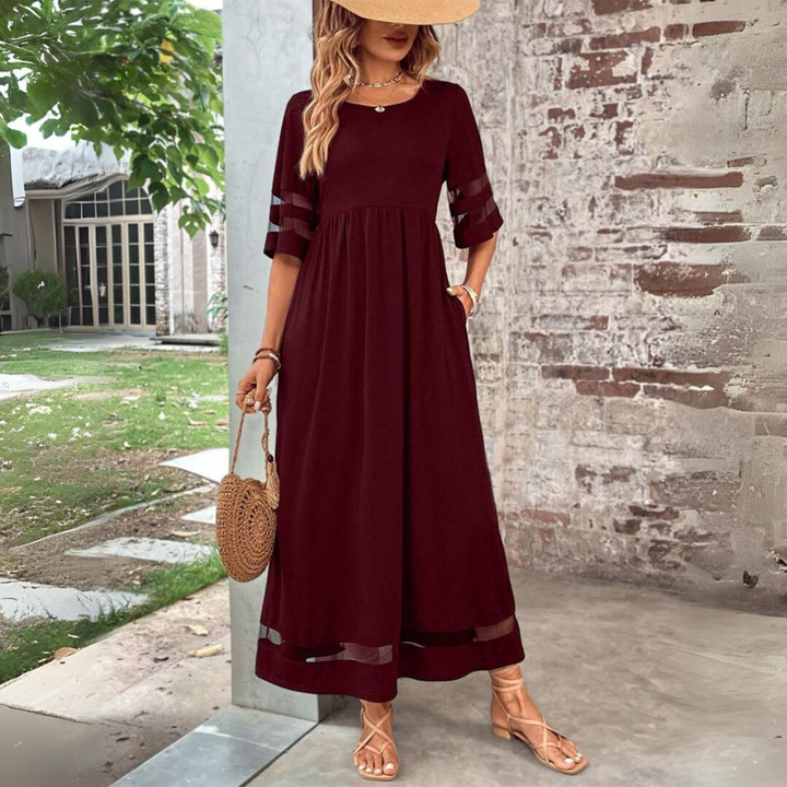 Midi Dress with Empire Waist and Tummy Smoothing Fit
