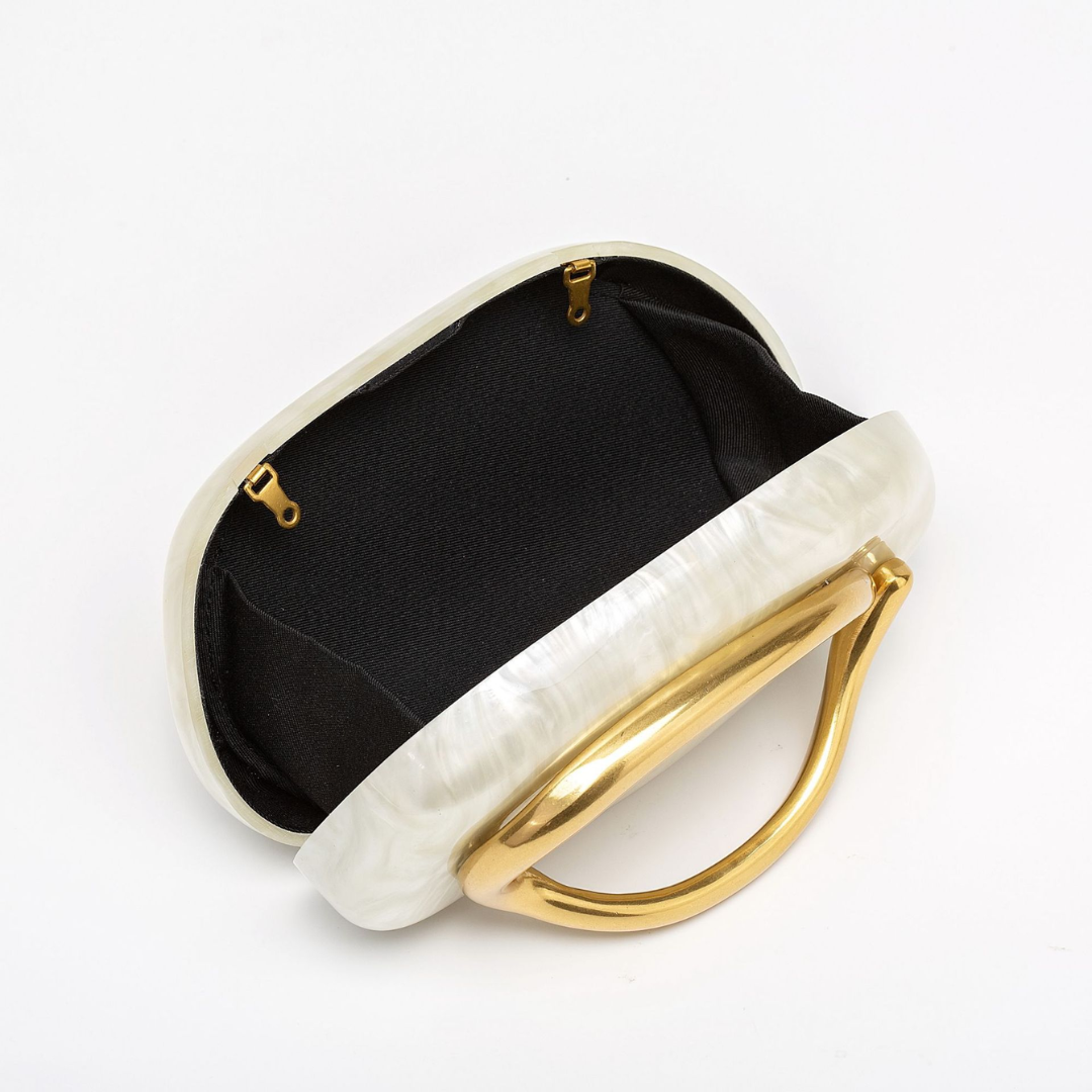 Seville Dusk Handbag | Sculptural Evening Bag with Golden Accents