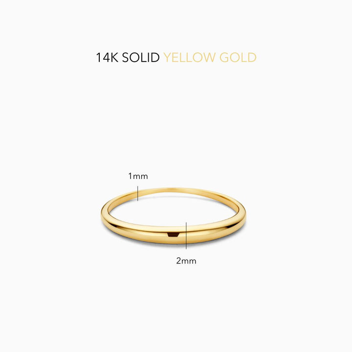 Gold Dome Ring | Slim Minimalist Stacking Ring for Women