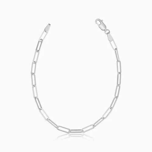 White Gold Link Bracelet | Venice Chain Bracelet for Women