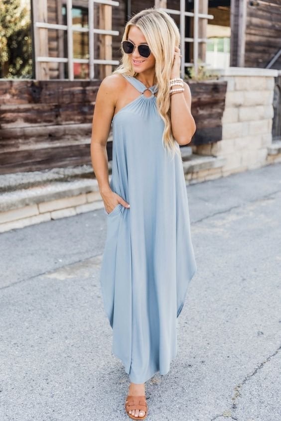 Halter Dress Women Summer Sleeveless Maxi Dress
