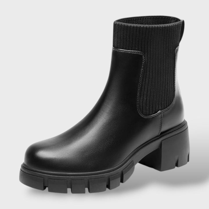 Chelsea Ankle Boots for Women with Chunky Heel and Lug Sole