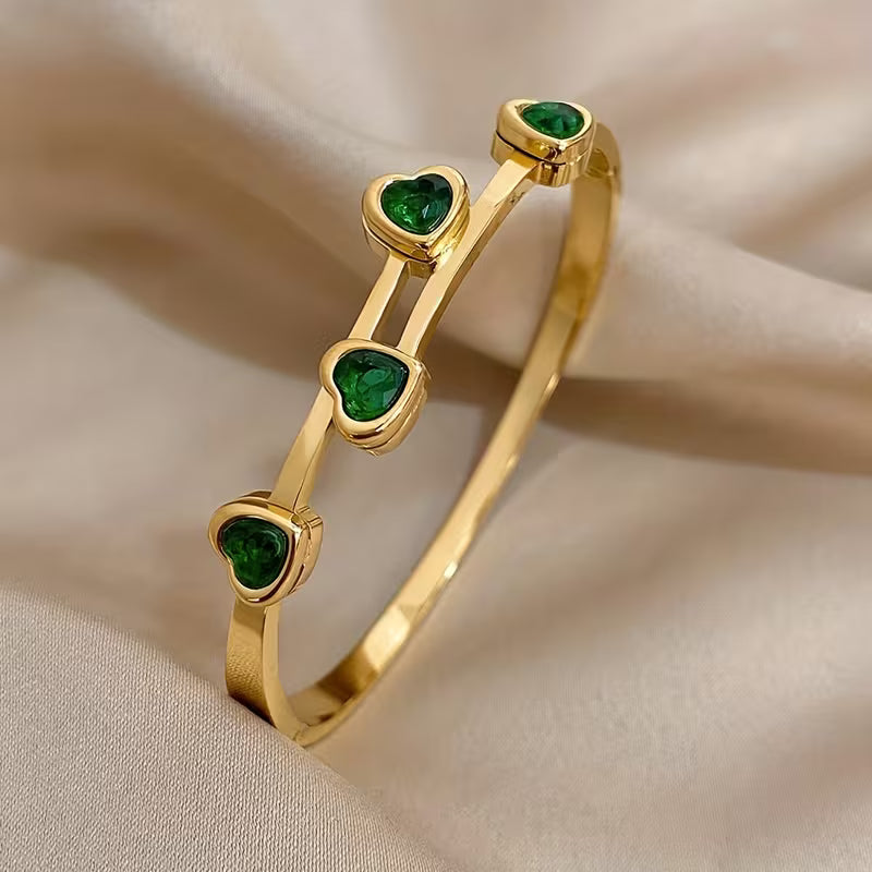 Gold Heart Bracelet - Delicate Charm Bracelet for Women