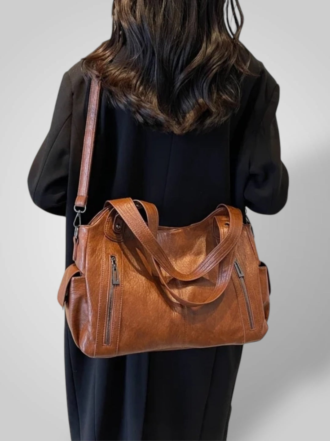 Vegan Leather Shoulder Bag - Spacious Everyday Handbag