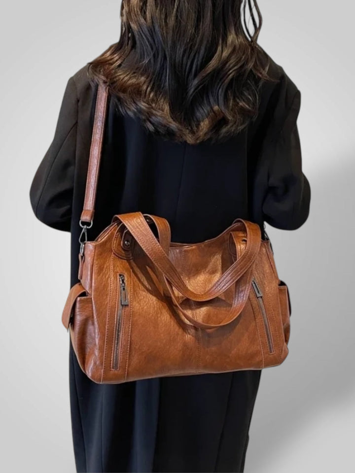 Vegan Leather Shoulder Bag - Spacious Everyday Handbag