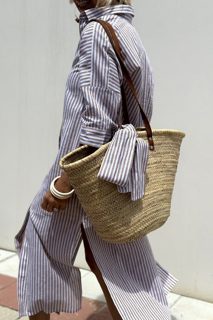 Striped Shirt Dress for Women - Timeless Comfort & Elegant Style