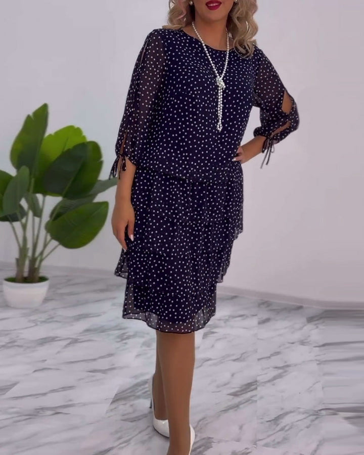 Polka Dot Layered Dress for Women - Timeless A-Line Style