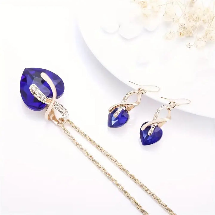 Gold Jewelry Set - Elegant Coordinated Necklace Earring Collection