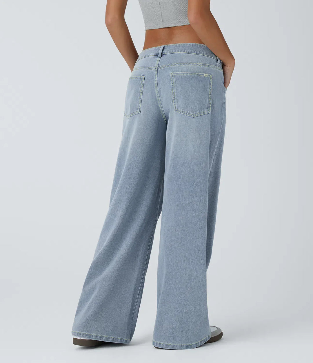 Cargo Jeans Women Stretch Denim with Asymmetric Zip