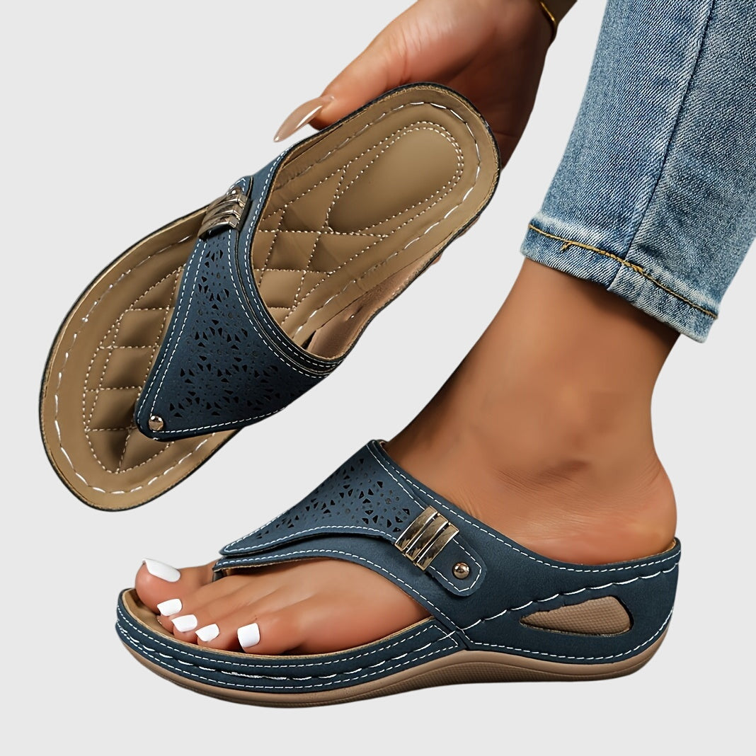 Striped Comfort Sandals for Women - Casual Slide Sandals