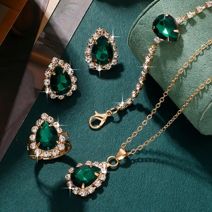 Gold Jewelry Set - Elegant Necklace and Earring Set for Women