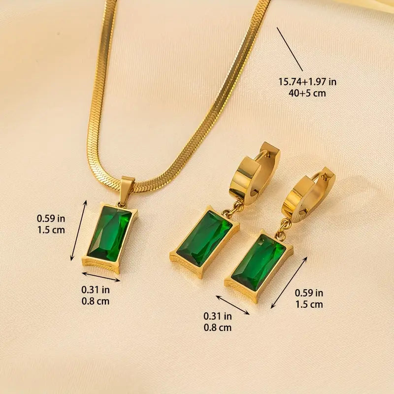 Gold Jewelry Set - Elegant Necklace and Earring Set for Women