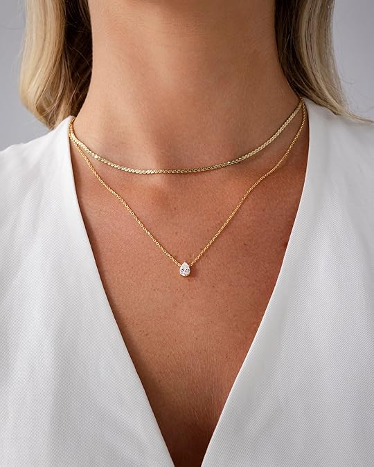 Layered Gold Necklace - Delicate Halo Chain Necklace Set