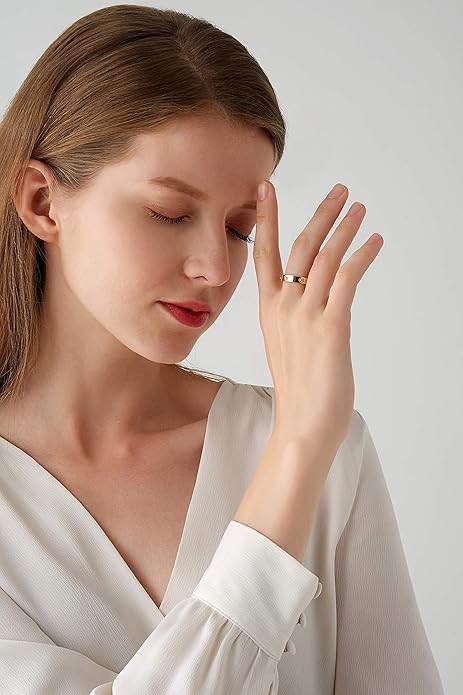 Promise Band Ring in Gold | Dainty Stacking Ring for Women