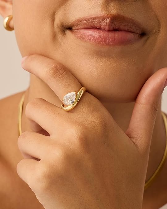 Gold Wavy Promise Ring | Delicate Stackable Band for Women