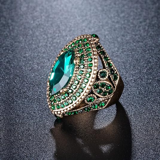 Emerald Ring in Gold | Statement Cocktail Ring for Women