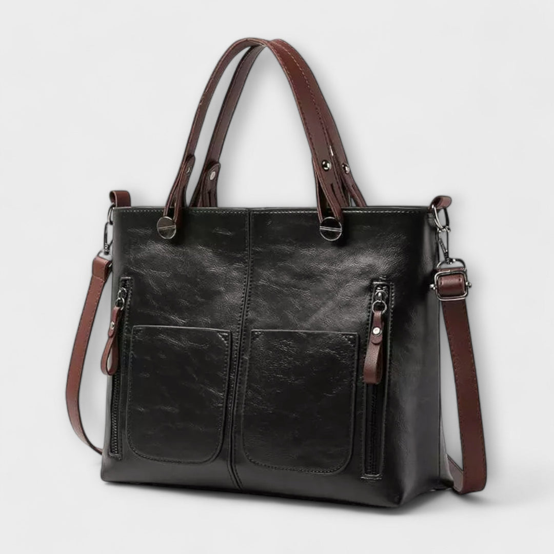 Leather Tote Bag for Work and Travel - Spacious Elegant Design