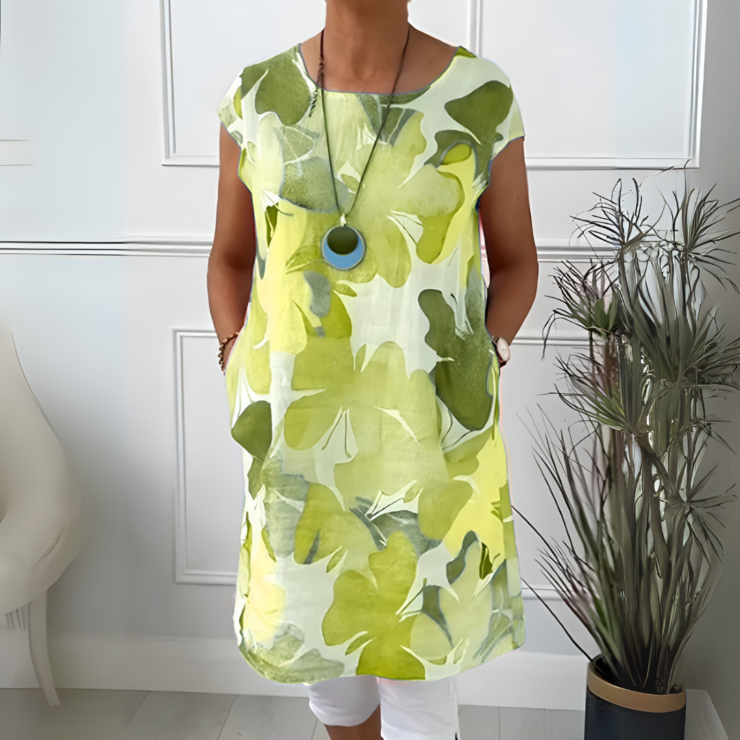 Butterfly Print Dress for Women - Relaxed Fit Summer Dress