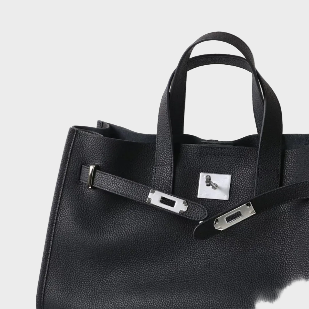 Leather Tote Bag for Work and Travel - Structured Handbag