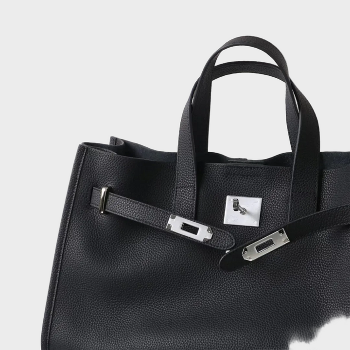 Leather Tote Bag for Work and Travel - Structured Handbag