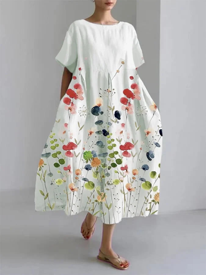 Floral Summer Dress for Women - Lightweight Relaxed Fit Sundress
