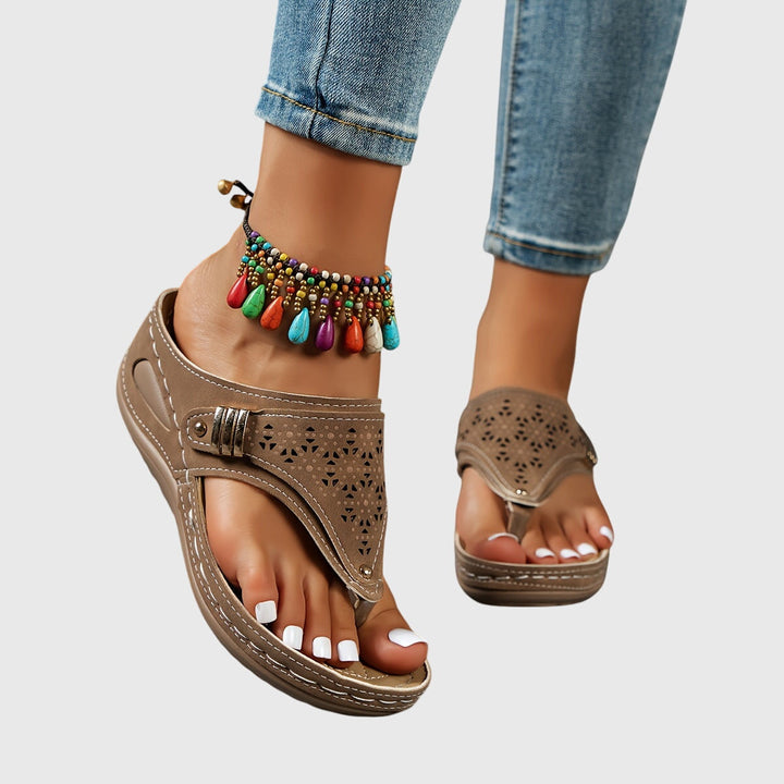 Striped Comfort Sandals for Women - Casual Slide Sandals
